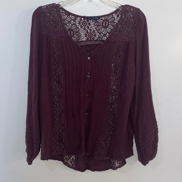 American Eagle Outfitters AEO
Boho Plum Top Blouse Size M - Picture 2 of 7